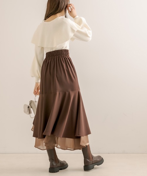 OLIVE des OLIVE（オリーブデオリーブ）の「ケープニットプルオーバー（ニット/セーター・レディース・オフホワイト/ブルー/ブラック・FREE）」の14枚目の写真