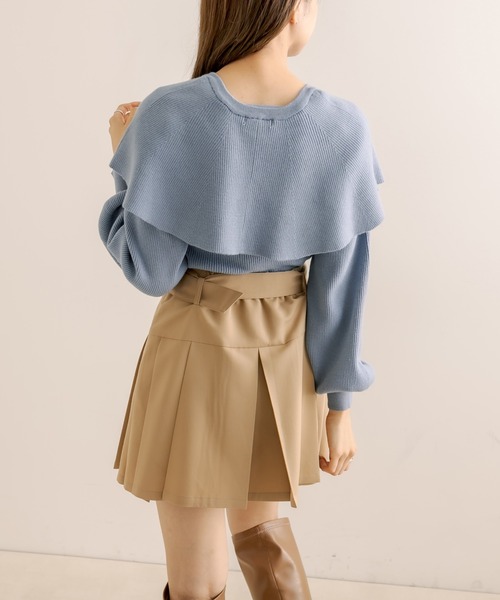 OLIVE des OLIVE（オリーブデオリーブ）の「ケープニットプルオーバー（ニット/セーター・レディース・オフホワイト/ブルー/ブラック・FREE）」の5枚目の写真