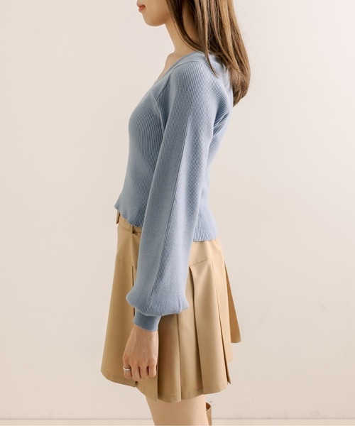 OLIVE des OLIVE（オリーブデオリーブ）の「ケープニットプルオーバー（ニット/セーター・レディース・オフホワイト/ブルー/ブラック・FREE）」の6枚目の写真