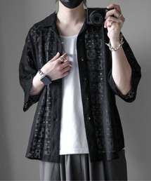 KUUUPY | Lace Sheer Open Collar Shirt - レースシアー開襟シャツ(シャツ/ブラウス)