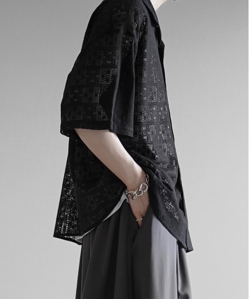 KUUUPY（クーピー）の「Lace Sheer Open Collar Shirt - レース