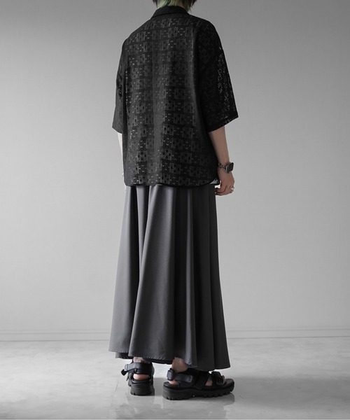 ブラウス シャツ シアーオープンカラーシャツ / Sheer Open Collar Shirt レディース LURAKU】sheer open-collar shirt/ シアーオープンカラーシャツ
