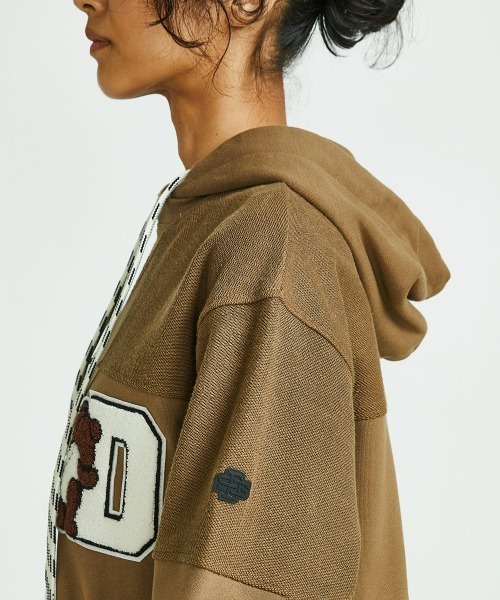 DOUBLE STANDARD CLOTHING（ダブルスタンダードクロージング）の「パッチワークスウェットパーカー（パーカー・レディース・モカ/パープル・FREE）」の14枚目の写真