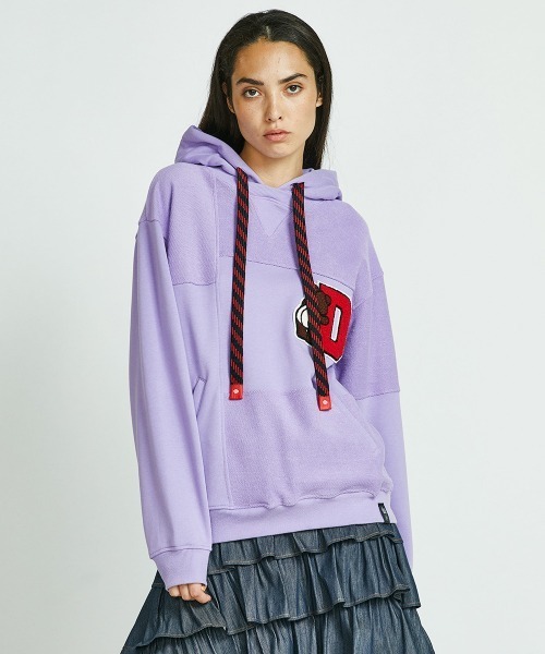 DOUBLE STANDARD CLOTHING（ダブルスタンダードクロージング）の「パッチワークスウェットパーカー（パーカー・レディース・モカ/パープル・FREE）」の15枚目の写真