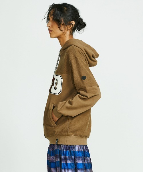 DOUBLE STANDARD CLOTHING（ダブルスタンダードクロージング）の「パッチワークスウェットパーカー（パーカー・レディース・モカ/パープル・FREE）」の16枚目の写真