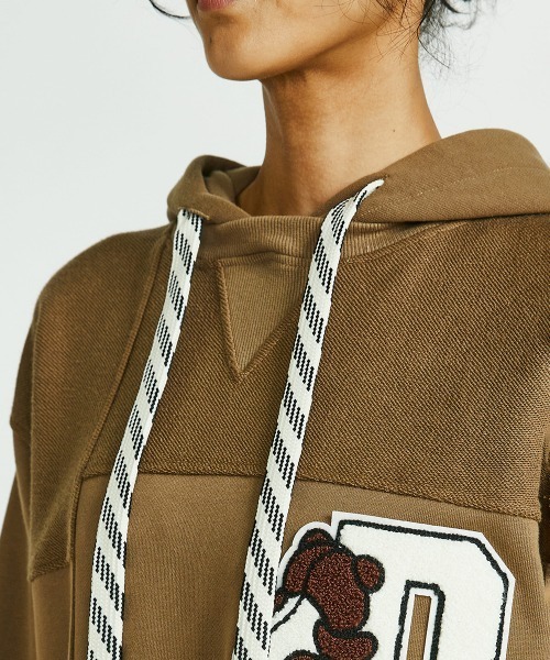 DOUBLE STANDARD CLOTHING（ダブルスタンダードクロージング）の「パッチワークスウェットパーカー（パーカー・レディース・モカ/パープル・FREE）」の18枚目の写真