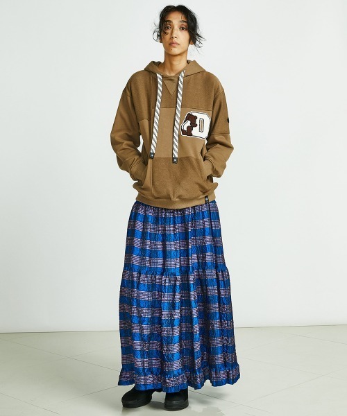 DOUBLE STANDARD CLOTHING（ダブルスタンダードクロージング）の「パッチワークスウェットパーカー（パーカー・レディース・モカ/パープル・FREE）」の8枚目の写真