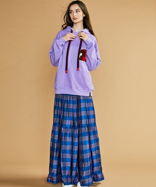 DOUBLE STANDARD CLOTHING（ダブルスタンダードクロージング）の「パッチワークスウェットパーカー（パーカー・レディース・モカ/パープル・FREE）」の9枚目の写真