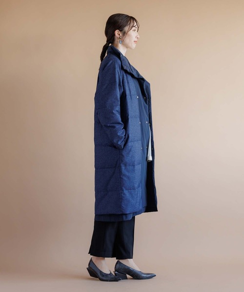 RAW FUDGE（ローファッジ）の「ツイード×ビンテージタフタリバーシブルダウン（ダウンジャケット/コート・レディース・ブラック/ネイビー・M）」の9枚目の写真