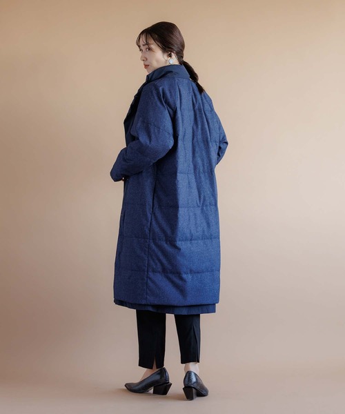 RAW FUDGE（ローファッジ）の「ツイード×ビンテージタフタリバーシブルダウン（ダウンジャケット/コート・レディース・ブラック/ネイビー・M）」の10枚目の写真