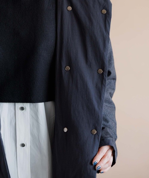 RAW FUDGE（ローファッジ）の「ツイード×ビンテージタフタリバーシブルダウン（ダウンジャケット/コート・レディース・ブラック/ネイビー・M）」の16枚目の写真