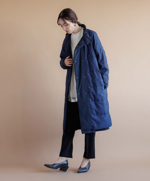 RAW FUDGE（ローファッジ）の「ツイード×ビンテージタフタリバーシブルダウン（ダウンジャケット/コート・レディース・ブラック/ネイビー・M）」の8枚目の写真