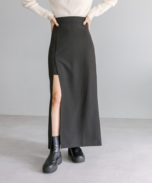 mystic（ミスティック）の「【サイズ展開あり】ロングスカパン（スカート・レディース・ライム/ブラック/チャコールグレー/オフホワイト・1/2）」の8枚目の写真