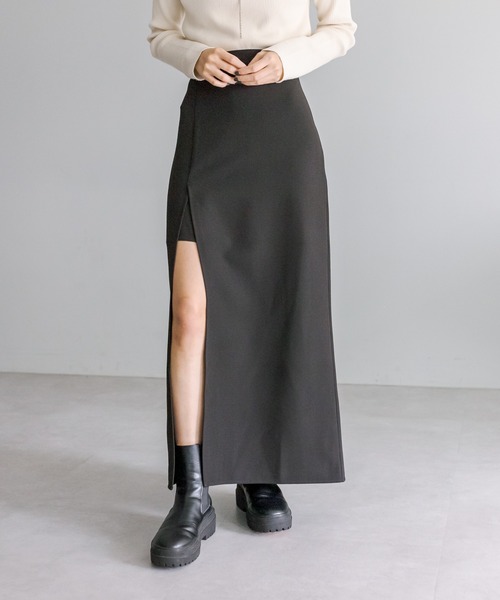 mystic（ミスティック）の「【サイズ展開あり】ロングスカパン（スカート・レディース・ライム/ブラック/チャコールグレー/オフホワイト・1/2）」の11枚目の写真