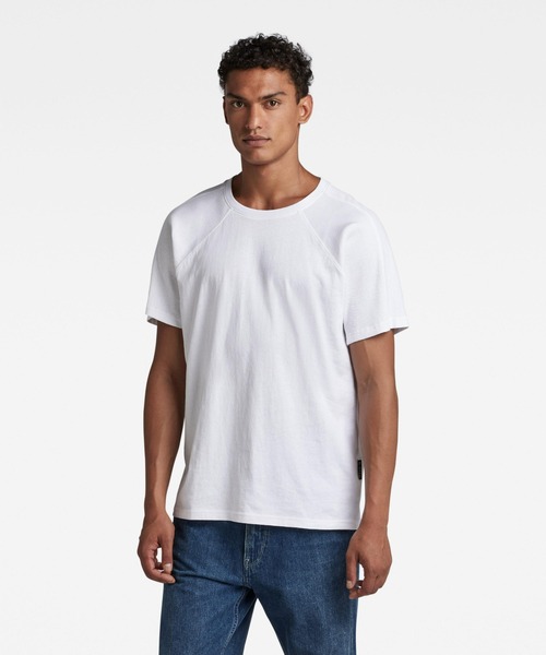 G-STAR（ジースター）の「MOTO T-SHIRT/ラグランスリーブ（Tシャツ/カットソー・メンズ・ダークブラック/ホワイト・SMALL/MEDIUM/LARGE/X-LARGE/X-SMALL）」の2枚目の写真