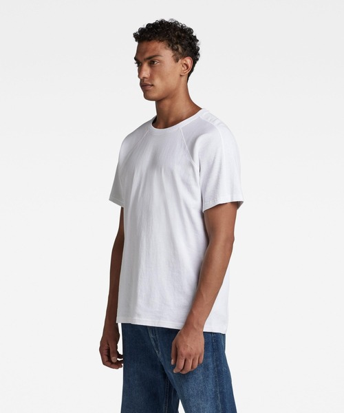 G-STAR（ジースター）の「MOTO T-SHIRT/ラグランスリーブ（Tシャツ/カットソー・メンズ・ダークブラック/ホワイト・SMALL/MEDIUM/LARGE/X-LARGE/X-SMALL）」の3枚目の写真