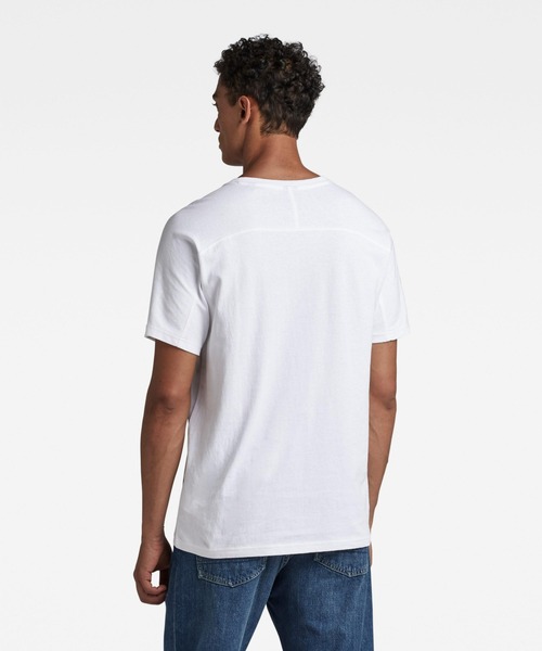 G-STAR（ジースター）の「MOTO T-SHIRT/ラグランスリーブ（Tシャツ/カットソー・メンズ・ダークブラック/ホワイト・SMALL/MEDIUM/LARGE/X-LARGE/X-SMALL）」の4枚目の写真