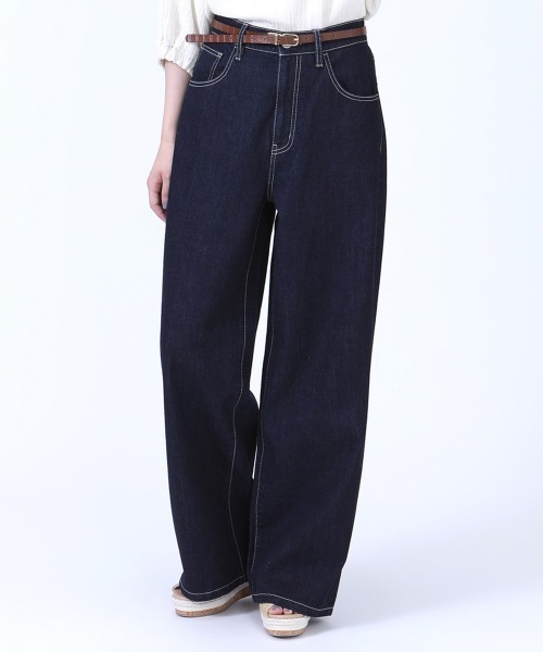 SELECT LEVERY(セレクトリベリー)の「ワイドデニムパンツ(デニムパンツ・レディース・ブルー/ワンウォッシュ/ネイビー/ブラック/ホワイト・MEDIUM/LARGE/X-LARGE/SMALL)」の5枚目の写真