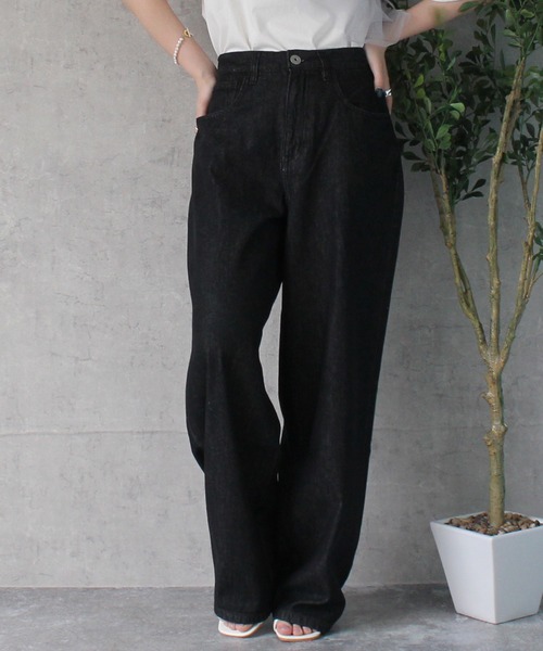 セール】デニムワイドパンツ（デニムパンツ）｜Emma（SELECT