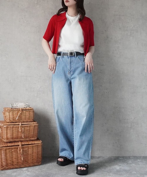 SELECT LEVERY(セレクトリベリー)の「ワイドデニムパンツ(デニムパンツ・レディース・ブルー/ワンウォッシュ/ネイビー/ブラック/ホワイト・MEDIUM/LARGE/X-LARGE/SMALL)」の13枚目の写真