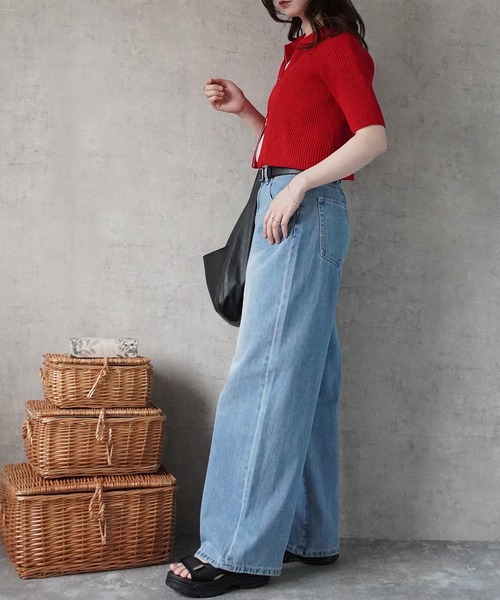 SELECT LEVERY(セレクトリベリー)の「ワイドデニムパンツ(デニムパンツ・レディース・ブルー/ワンウォッシュ/ネイビー/ブラック/ホワイト・MEDIUM/LARGE/X-LARGE/SMALL)」の14枚目の写真