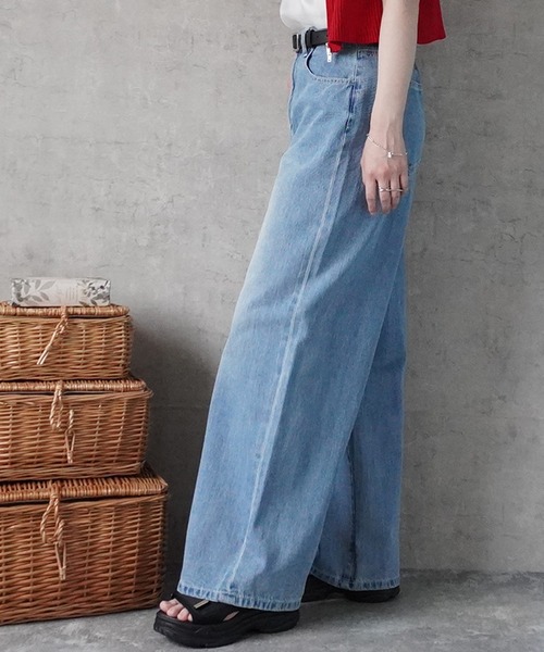 SELECT LEVERY(セレクトリベリー)の「ワイドデニムパンツ(デニムパンツ・レディース・ブルー/ワンウォッシュ/ネイビー/ブラック/ホワイト・MEDIUM/LARGE/X-LARGE/SMALL)」の15枚目の写真
