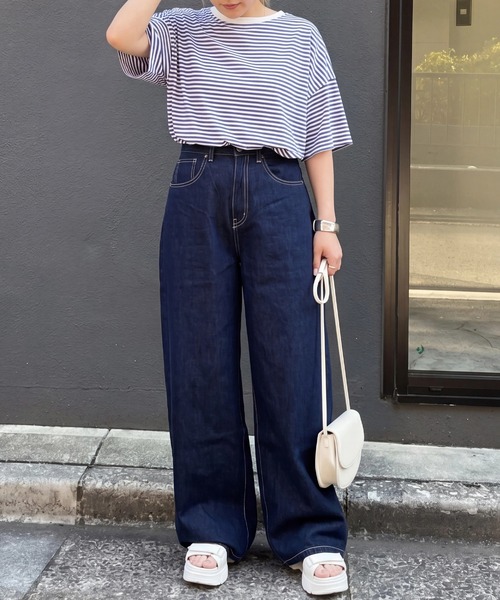 SELECT LEVERY(セレクトリベリー)の「ワイドデニムパンツ(デニムパンツ・レディース・ブルー/ワンウォッシュ/ネイビー/ブラック/ホワイト・MEDIUM/LARGE/X-LARGE/SMALL)」の6枚目の写真