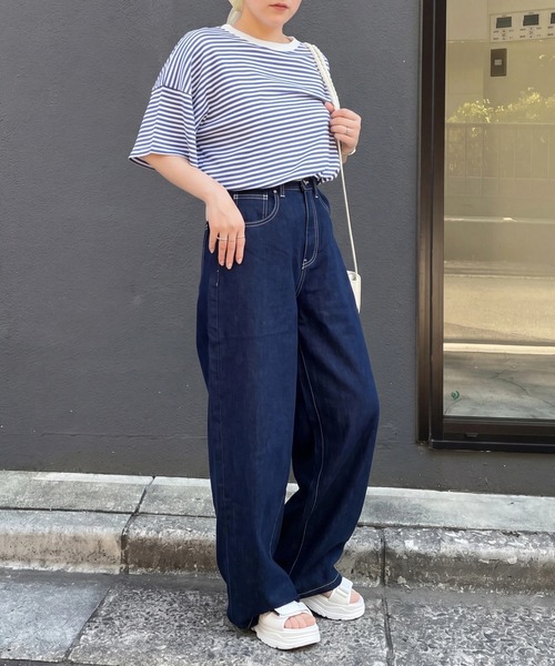 SELECT LEVERY(セレクトリベリー)の「ワイドデニムパンツ(デニムパンツ・レディース・ブルー/ワンウォッシュ/ネイビー/ブラック/ホワイト・MEDIUM/LARGE/X-LARGE/SMALL)」の7枚目の写真
