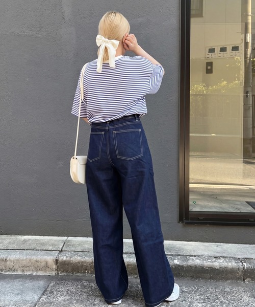 SELECT LEVERY(セレクトリベリー)の「ワイドデニムパンツ(デニムパンツ・レディース・ブルー/ワンウォッシュ/ネイビー/ブラック/ホワイト・MEDIUM/LARGE/X-LARGE/SMALL)」の8枚目の写真