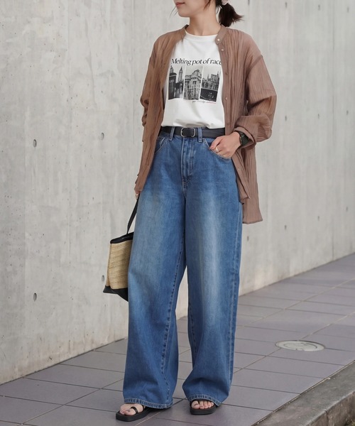 SELECT LEVERY(セレクトリベリー)の「ワイドデニムパンツ(デニムパンツ・レディース・ブルー/ワンウォッシュ/ネイビー/ブラック/ホワイト・MEDIUM/LARGE/X-LARGE/SMALL)」の9枚目の写真