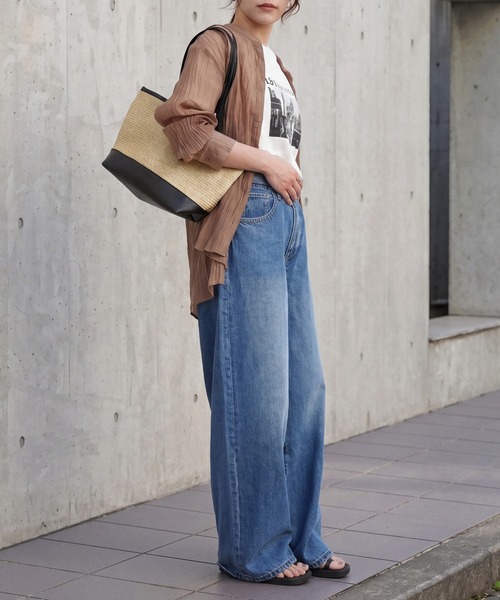 SELECT LEVERY(セレクトリベリー)の「ワイドデニムパンツ(デニムパンツ・レディース・ブルー/ワンウォッシュ/ネイビー/ブラック/ホワイト・MEDIUM/LARGE/X-LARGE/SMALL)」の11枚目の写真