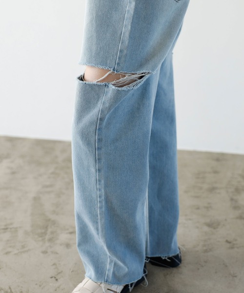 GeeRA（ジーラ）の「アソートカットアウトダメージパンツ（デニムパンツ・レディース・ブラック/オフホワイト/ミント/ブルー系その他・SMALL/MEDIUM）」の15枚目の写真