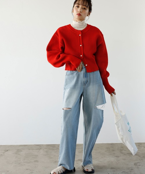 GeeRA（ジーラ）の「アソートカットアウトダメージパンツ（デニムパンツ・レディース・ブラック/オフホワイト/ミント/ブルー系その他・SMALL/MEDIUM）」の18枚目の写真