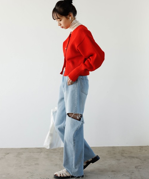 GeeRA（ジーラ）の「アソートカットアウトダメージパンツ（デニムパンツ・レディース・ブラック/オフホワイト/ミント/ブルー系その他・SMALL/MEDIUM）」の16枚目の写真