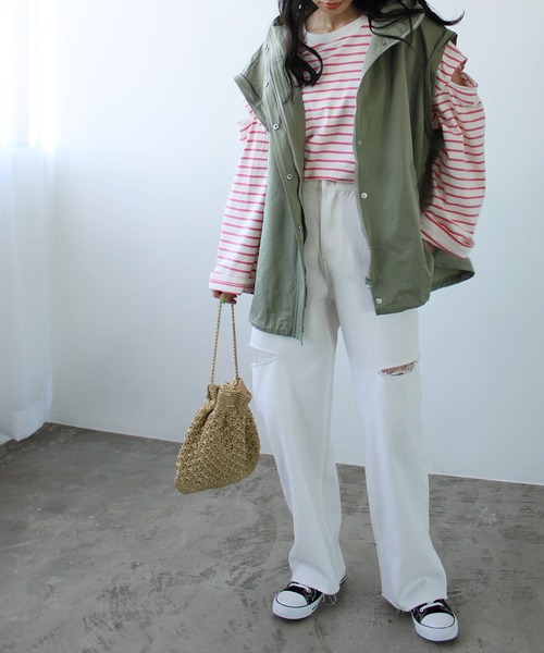 GeeRA（ジーラ）の「アソートカットアウトダメージパンツ（デニムパンツ・レディース・ブラック/オフホワイト/ミント/ブルー系その他・SMALL/MEDIUM）」の10枚目の写真