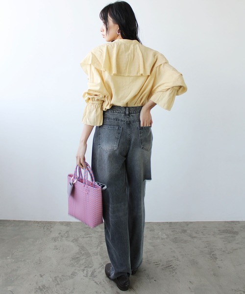 GeeRA（ジーラ）の「アソートカットアウトダメージパンツ（デニムパンツ・レディース・ブラック/オフホワイト/ミント/ブルー系その他・SMALL/MEDIUM）」の19枚目の写真