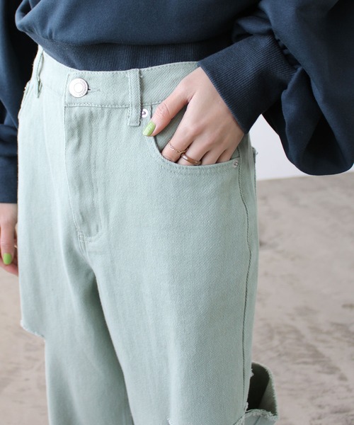 GeeRA（ジーラ）の「アソートカットアウトダメージパンツ（デニムパンツ・レディース・ブラック/オフホワイト/ミント/ブルー系その他・SMALL/MEDIUM）」の20枚目の写真