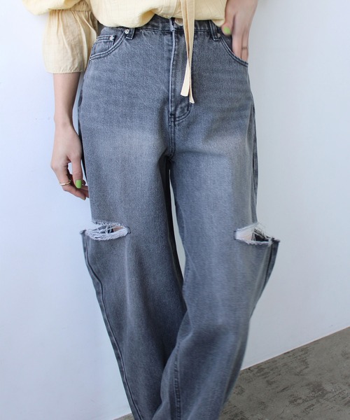 GeeRA（ジーラ）の「アソートカットアウトダメージパンツ（デニムパンツ・レディース・ブラック/オフホワイト/ミント/ブルー系その他・SMALL/MEDIUM）」の21枚目の写真