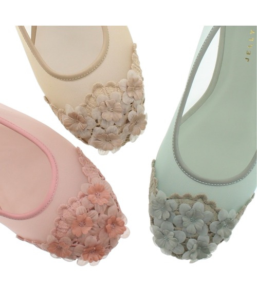 JELLY BEANS（ジェリービーンズ）の「レースフラワートゥシアーパンプス(204-12880)JELLY BEANS(ジェリービーンズ)（パンプス・レディース・ベージュ/グリーン/ピンク・24.5/23/23.5/22.5/24）」の14枚目の写真