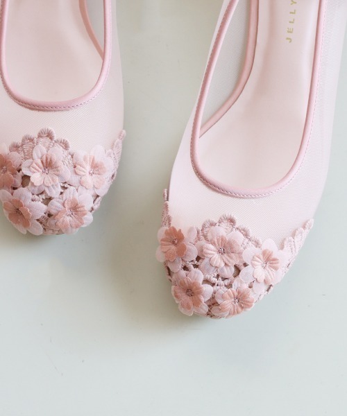 JELLY BEANS（ジェリービーンズ）の「レースフラワートゥシアーパンプス(204-12880)JELLY BEANS(ジェリービーンズ)（パンプス・レディース・ベージュ/グリーン/ピンク・24.5/23/23.5/22.5/24）」の20枚目の写真