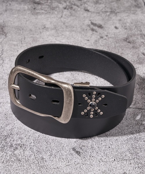 ADPOSION（アドポーション）の「牛革レザー バックルベルト / スタッズベルト（ベルト・メンズ・ダークブラウン系4/ダークブラウン系2/ブラック系2/ブラック系3/ダークブラウン系1/ブラック系5/ダークブラウン系5/ダークブラウン系3/ブラック系1/ブラック系4・FREE）」の2枚目の写真