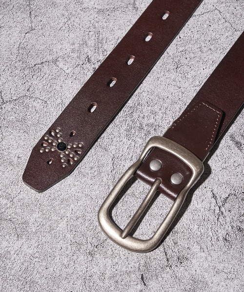 ADPOSION（アドポーション）の「牛革レザー バックルベルト / スタッズベルト（ベルト・メンズ・ダークブラウン系4/ダークブラウン系2/ブラック系2/ブラック系3/ダークブラウン系1/ブラック系5/ダークブラウン系5/ダークブラウン系3/ブラック系1/ブラック系4・FREE）」の14枚目の写真