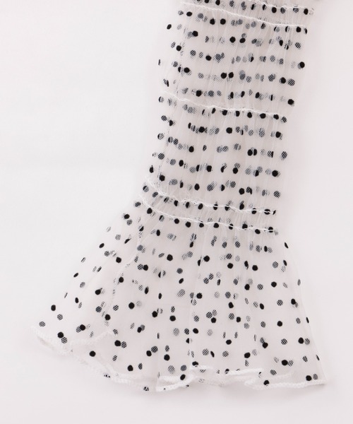 DISCOAT（ディスコート）の「【WEB限定】ドットチュールアームカバー（アームカバー・レディース・アイボリー/ブルー/ホワイト・FREE）」の6枚目の写真