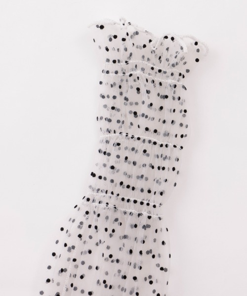 DISCOAT（ディスコート）の「【WEB限定】ドットチュールアームカバー（アームカバー・レディース・アイボリー/ブルー/ホワイト・FREE）」の7枚目の写真