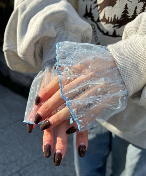 DISCOAT（ディスコート）の「【WEB限定】ドットチュールアームカバー（アームカバー・レディース・アイボリー/ブルー/ホワイト・FREE）」の13枚目の写真