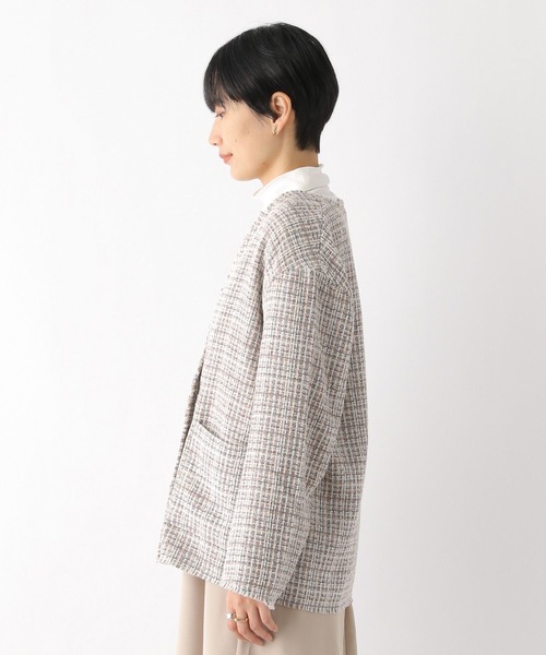LEPSIM（レプシィム）の「ツイードノーカラージャケット　174260（ノーカラージャケット・レディース・オフホワイト/ブラック・FREE）」の7枚目の写真