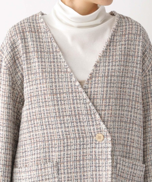 LEPSIM（レプシィム）の「ツイードノーカラージャケット　174260（ノーカラージャケット・レディース・オフホワイト/ブラック・FREE）」の9枚目の写真