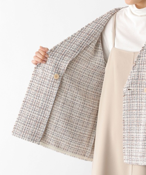 LEPSIM（レプシィム）の「ツイードノーカラージャケット　174260（ノーカラージャケット・レディース・オフホワイト/ブラック・FREE）」の13枚目の写真