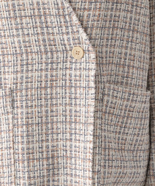 LEPSIM（レプシィム）の「ツイードノーカラージャケット　174260（ノーカラージャケット・レディース・オフホワイト/ブラック・FREE）」の15枚目の写真