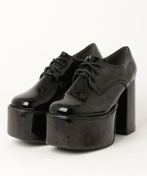 LOVEHUNTER（ラブハンター）の「LOVEHUNTER / スクエアトゥ厚底レースアップシューズ（ドレスシューズ・レディース・ブラック系その他/ブラック/アイボリー・M/LL/L/S/SS/3L）」の4枚目の写真